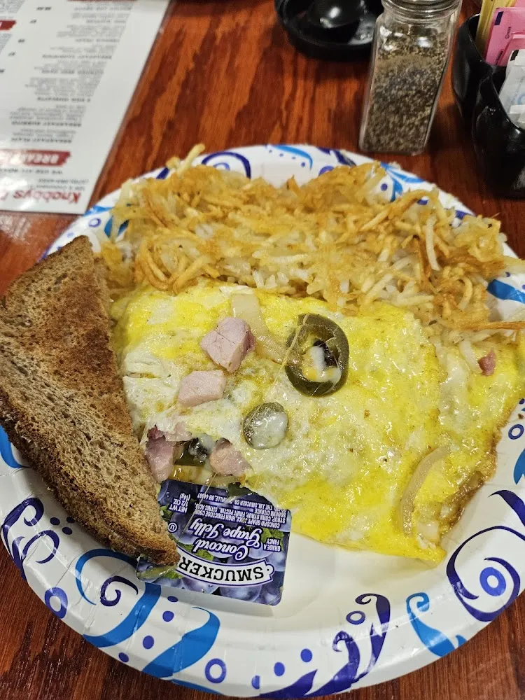 3 Egg Omelet Hash Browns Toast