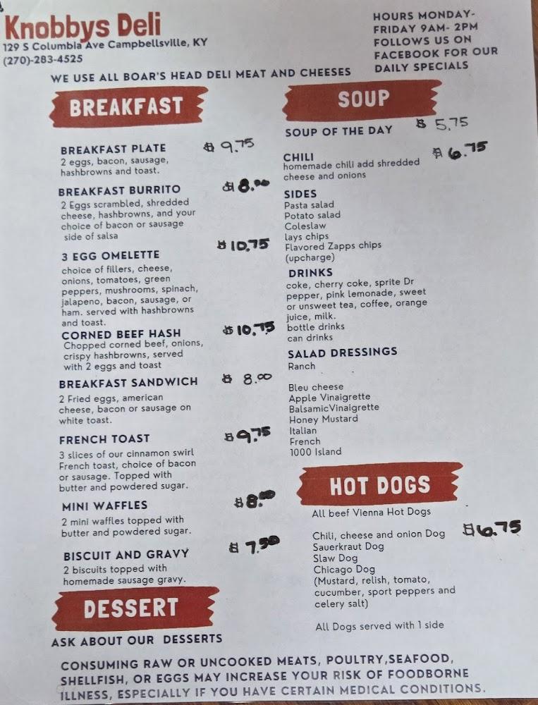 Knobby's Deli Menu image 2