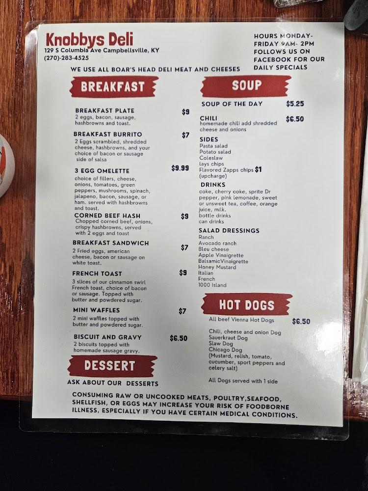 Knobby's Deli Menu image 3